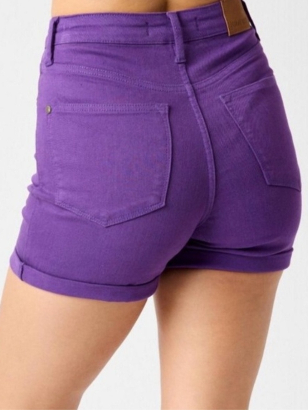 Judy Blue NWT High-Rise Purple Denim Shorts Size Small - Picture 2 of 9
